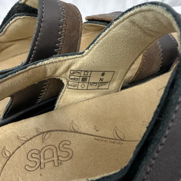 SAS Nudu Sandals Womens Size 8 N Narrow Ankle Strap Bronze Leather Comfort - Picture 8 of 11
